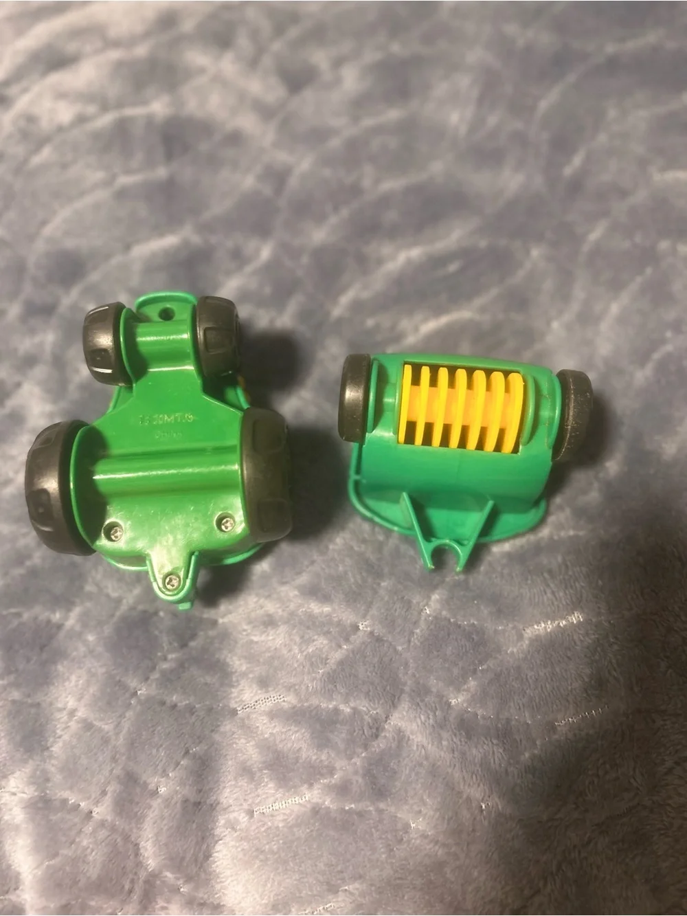 Vintage 2001 Little People Green Toy Tractor with Trailer - Kids Toys